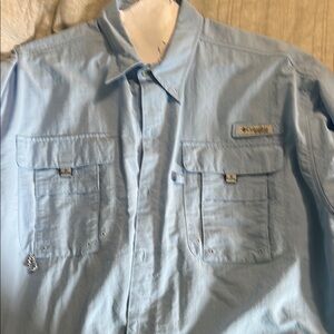 Columbia Blue Casual Button Down Shirt